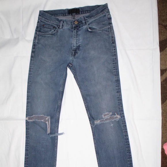MEN'S ACNE STUDIOSSLIM STRAIGHT LEG DISTRESSED JEANS SIZE 30/34